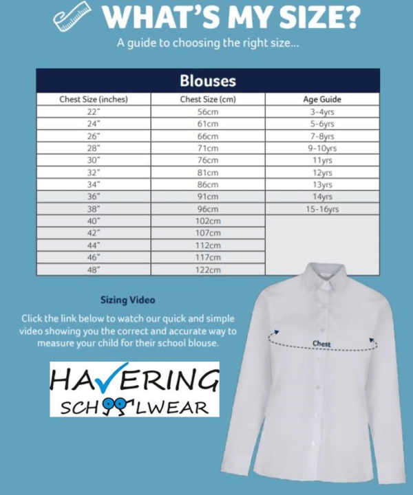 Sizing Guides Havering Schoolwear London Ltd