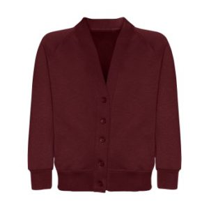 SWEAT CARDIGAN - MAROON, Jumpers & Cardigans