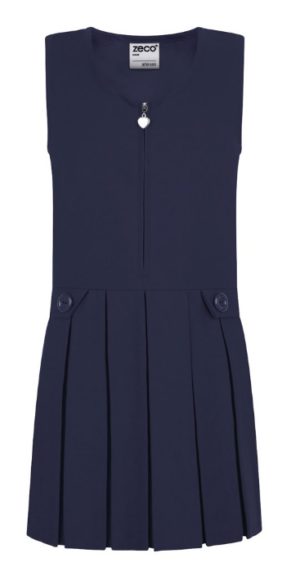 ZIP FRONT PINAFORE - NAVY. NOT FOR HARE PARK, St Edward's Primary, Upminster Infant, Upminster Junior, Skirts & Pinafores