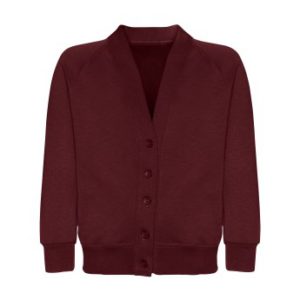 SWEAT CARDIGAN - MAROON, Jumpers & Cardigans